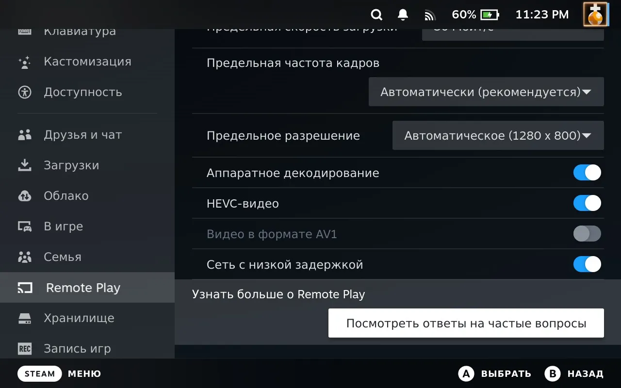 Настройки Remote Play на Steam Deck 3