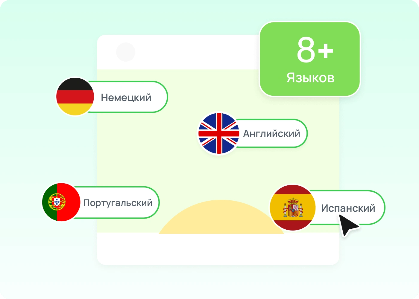 8 поддерживаемых языков